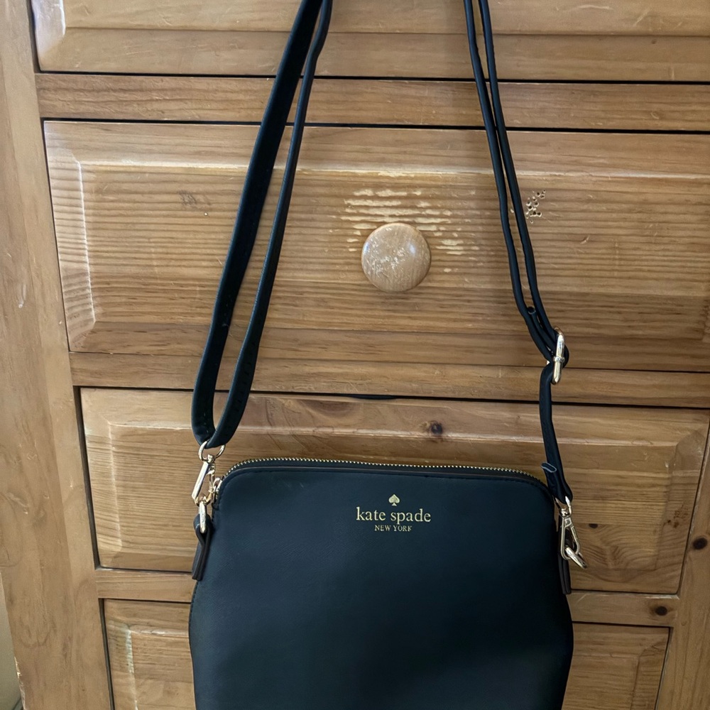 Kate Spade Black Crossbody with Gold Accents